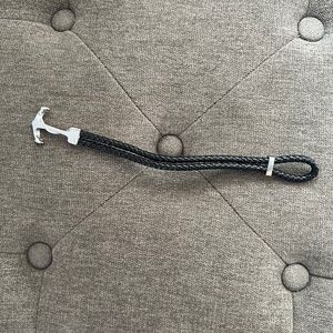 Adornia Water Resistant Anchor Black Braided Leather Bracelet - Men